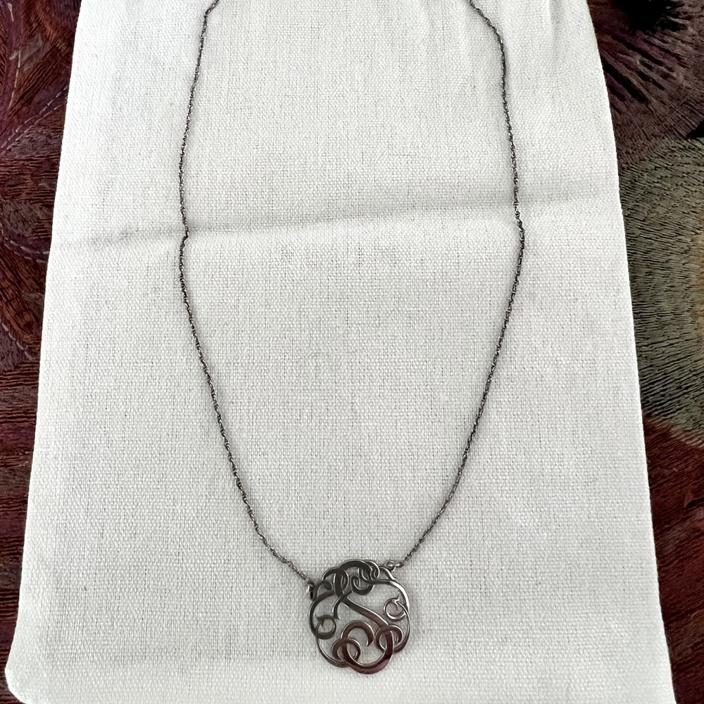 Sterling Silver S Script Necklace - image 1